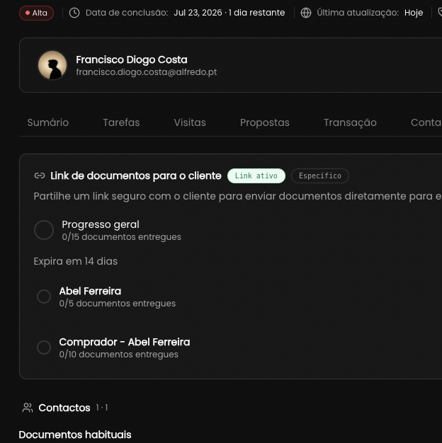 Request documents with a link
