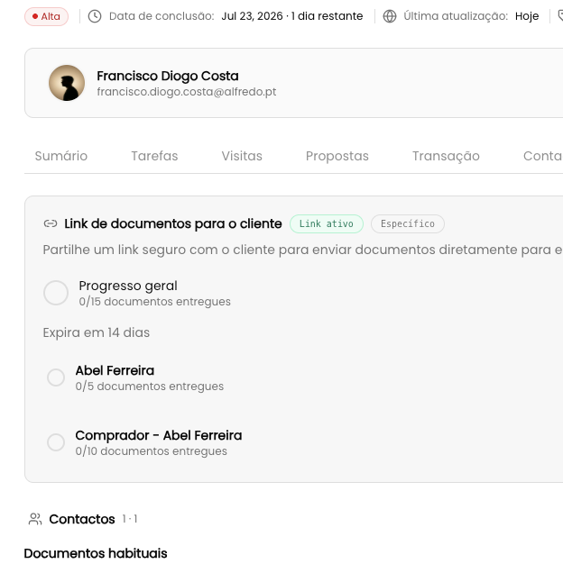 Request documents with a link