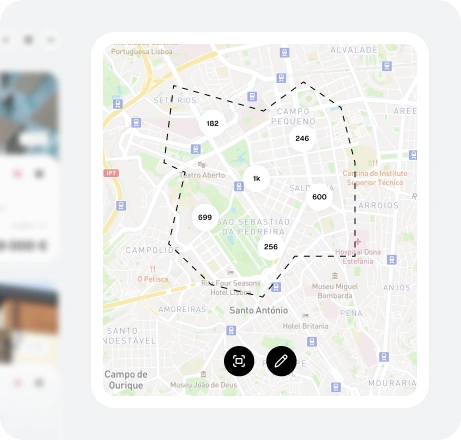 Motor de busca rápido com pesquisa por mapa