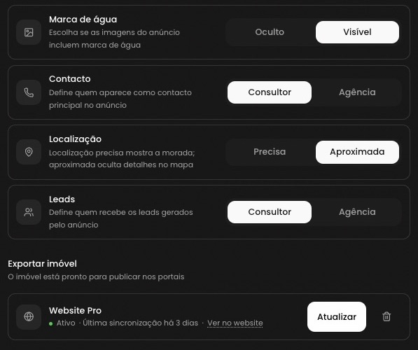 CRM listings, on the site